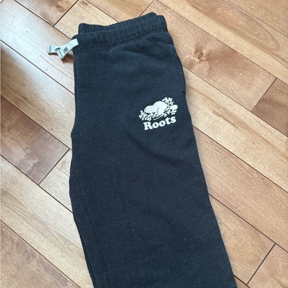 Roots Kids Black Joggers